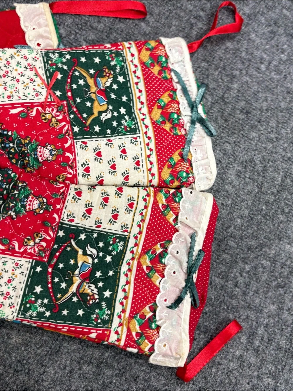 Vintage Hand Quilted Christmas Stockings Rustic Country